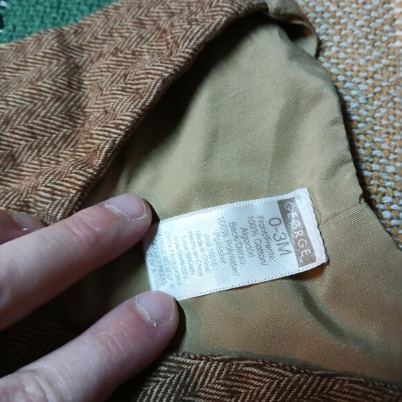 George 0-3M Infant Baby Tan Brown Button Down Vest - Picture 6 of 6